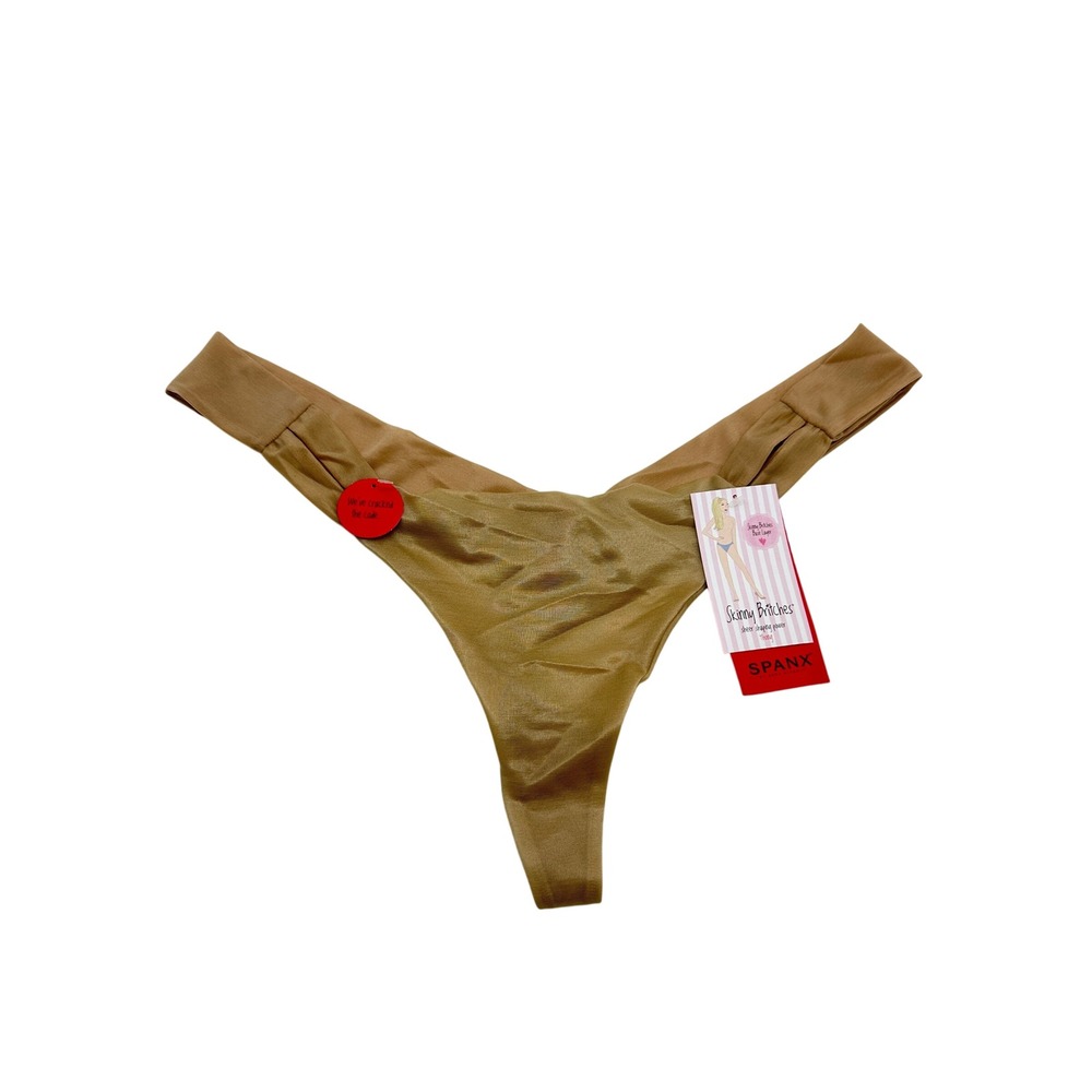 Spanx Skinny Britches Thong Womens L/XL Nude Sheer Shaping Base Layer 993